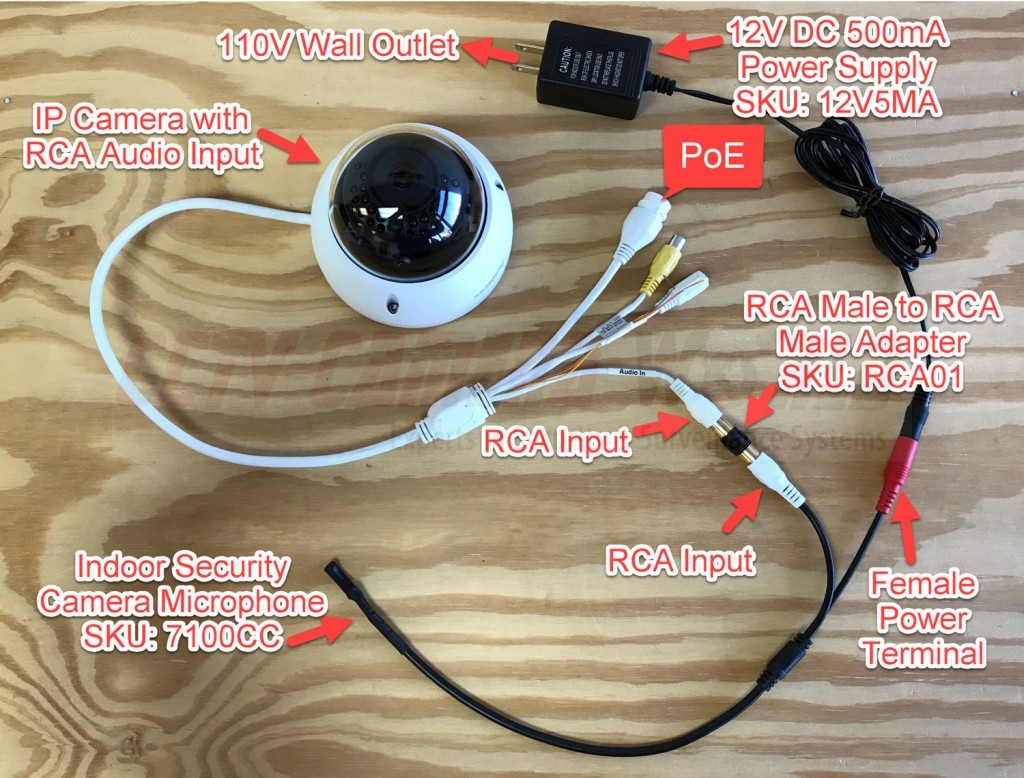 How to add a microphone to an IP Camera 