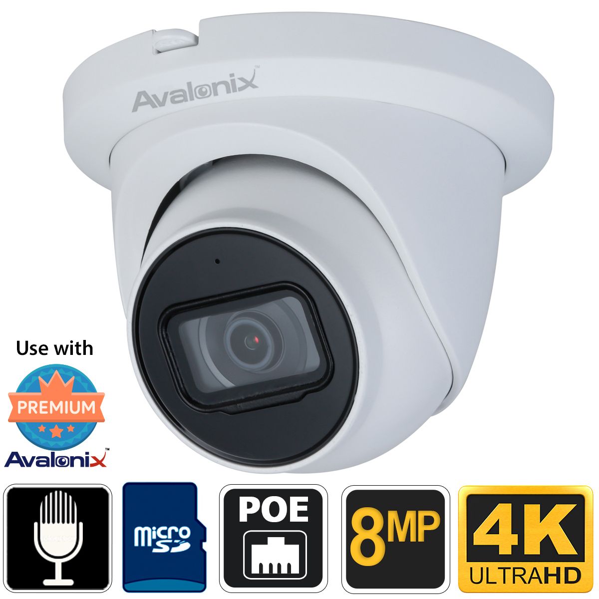 Autonoom stapel bewaker 8MP 4K Security Camera Dome with Mic